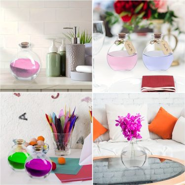 100ml 150ml 250ml Transparent Round Small Mouth Glass Vase for Tabletop Home Decor Party & Wedding Flower Arrangements