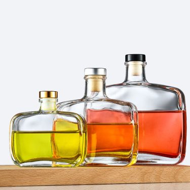 100ml 200ml 350ml 500ml Clear Empty Short Flat Reed Diffuser Aroma Glass Bottle