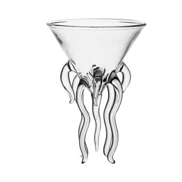 120ml Small Transparent Octopus Shape High Borosilicate Glass Goblet Wine Cocktail Glass Suitable for Wedding Party Bar