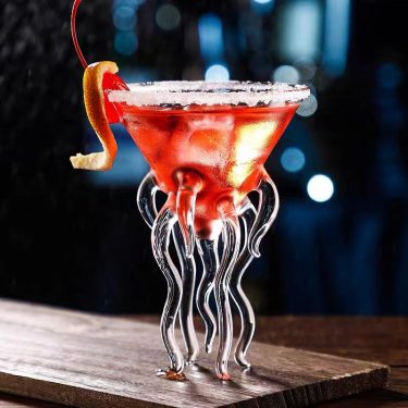120ml Small Transparent Octopus Shape High Borosilicate Glass Goblet Wine Cocktail Glass Suitable for Wedding Party Bar