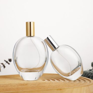 30ml 50ml 75ml 100ml Transparent Flat Oval Shape Thick Bottom Glass Perfume Bottles Pump Sprayer for Cosmetics Perfumes