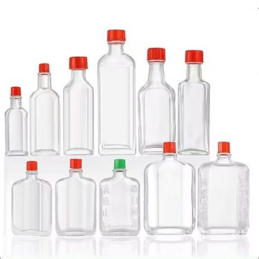 Factory Wholesale 25ml 30ml 50ml Clear Empty Flat Square Small or Big Mouth Glass Medicated Oil Bottle for Safflower Oil