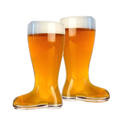 Hot Tiktok Ins Web Popular Transparent Boots Shape 330ml 500ml 1200ml Glass Beer Mug Beverage Glass Cup