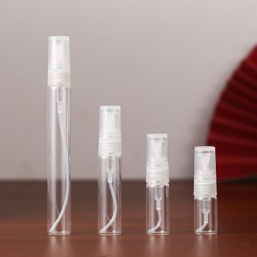 2ml 2.5ml 3ml 5ml 10ml Mini Clear Empty Travel Perfume Atomizer Glass Bottle with clear or Black Sprayer Pump Lid