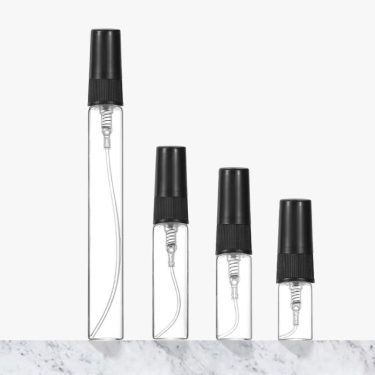 2ml 2.5ml 3ml 5ml 10ml Mini Clear Empty Travel Perfume Atomizer Glass Bottle with clear or Black Sprayer Pump Lid