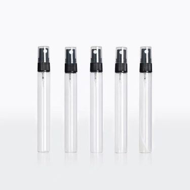 2ml 2.5ml 3ml 5ml 10ml Mini Clear Empty Travel Perfume Atomizer Glass Bottle with clear or Black Sprayer Pump Lid