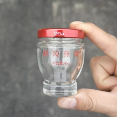 Wholesale 45ml 75ml 100ml Clear Empty Thick Bottom Bird Nest Honey Jam Caviar Packing Glass Jars Food Glass Container With Lids