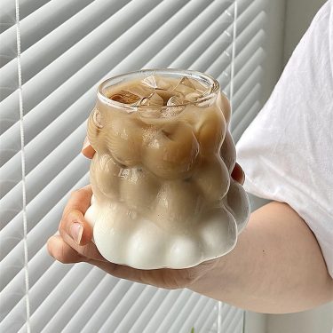 Ins Style Transparent Empty Grape Shape High Borosilicate Glass Cup Glass Mug for Milk Juice Cold Coffee Cocktail 350ml
