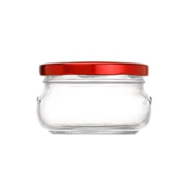 80ml 100ml 150ml 200ml Short Round Shape Wide Mouth Food Glass Jar with Screw Cap for Bird Nest Caviar Jam Canned Food