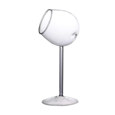 Hand-blown High Quality Creative Design Transparent Beveled Open Glass Goblet Wine Cocktail Glass Cup for Wedding Party Bar
