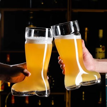 Hot Tiktok Ins Web Popular Transparent Boots Shape 330ml 500ml 1200ml Glass Beer Mug Beverage Glass Cup