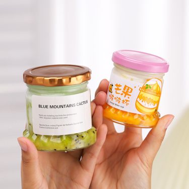 Wholesale 25ml-500ml Clear Snow Mountain Shape Bottom Bird Nest Honey Jam Caviar Glass Jars Food Glass Container With Lids