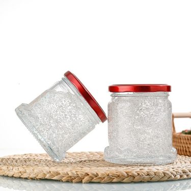 Wholesale 25ml-500ml Clear Snow Mountain Shape Bottom Bird Nest Honey Jam Caviar Glass Jars Food Glass Container With Lids