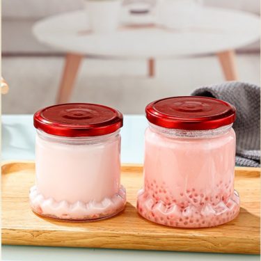 Wholesale 25ml-500ml Clear Snow Mountain Shape Bottom Bird Nest Honey Jam Caviar Glass Jars Food Glass Container With Lids