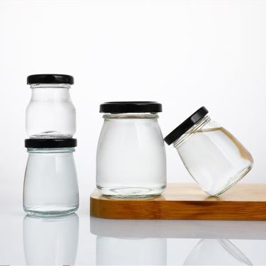Wholesale 50ml 100ml 150ml 200ml Clear Pudding Yogurt Jam Milk Honey Jelly Mousse Food Storage Glass Jars with Metal Lids