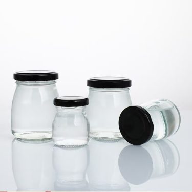 Wholesale 50ml 100ml 150ml 200ml Clear Pudding Yogurt Jam Milk Honey Jelly Mousse Food Storage Glass Jars with Metal Lids