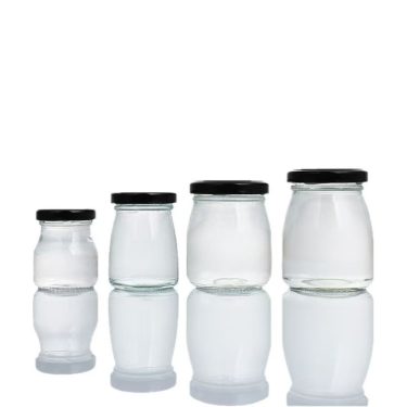 Wholesale 50ml 100ml 150ml 200ml Clear Pudding Yogurt Jam Milk Honey Jelly Mousse Food Storage Glass Jars with Metal Lids