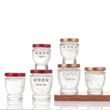 Wholesale 45ml 75ml 100ml Clear Empty Thick Bottom Bird Nest Honey Jam Caviar Packing Glass Jars Food Glass Container With Lids