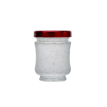 Wholesale 45ml 75ml 100ml Clear Empty Embossed Bird Nest Honey Jam Caviar Packing Glass Jars With Lids