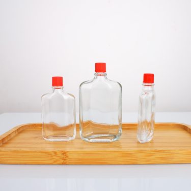 Wholesale13ml 20ml 30ml 50ml Small Mouth Clear Empty Flat Square Glass Medicated Oil Bottle for Safflower Oil Active Oil