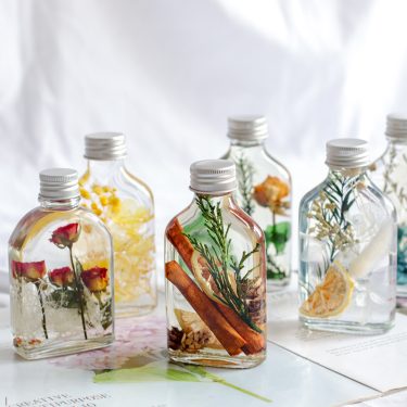 50ml-500ml Clear Empty Flat Aromatherapy Essential Oil Glass Bottle Reed Diffuser Glass Container for Dried Flower Mineral Oil
