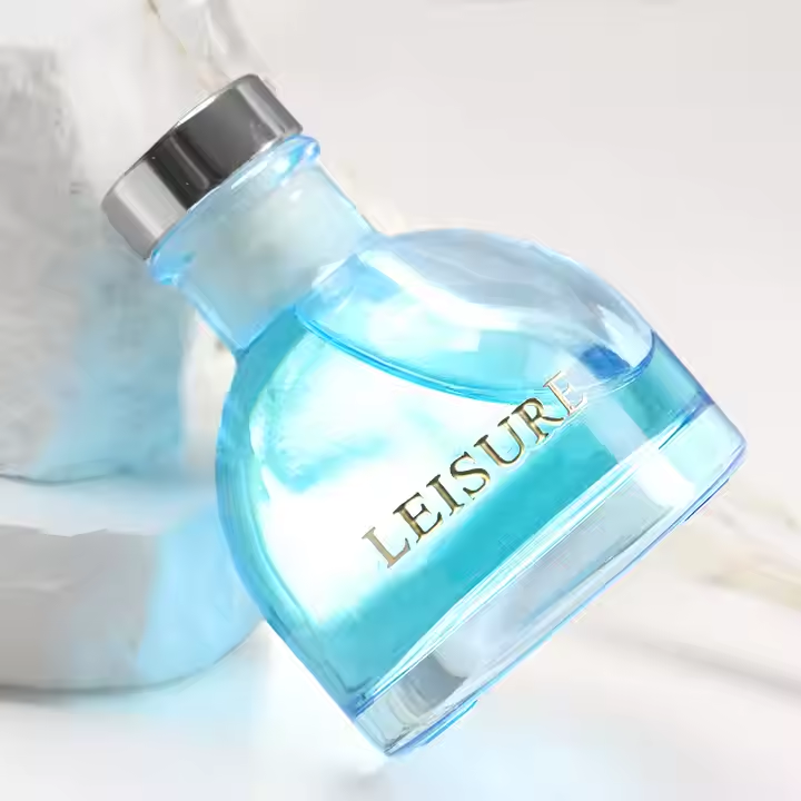 50ml Blue Glass Diffuser Bottle Perfume Car Aromatherapy Bottle With Cork Reed Stick
