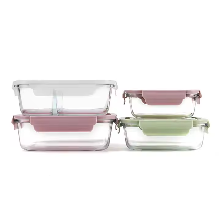 Wholesale Glass Container Lunch Box Microwave Oven Safe Glass Storage Food Container