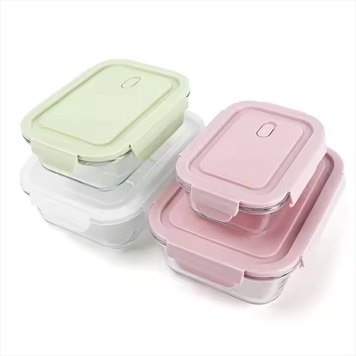 Wholesale Glass Container Lunch Box Microwave Oven Safe Glass Storage Food Container