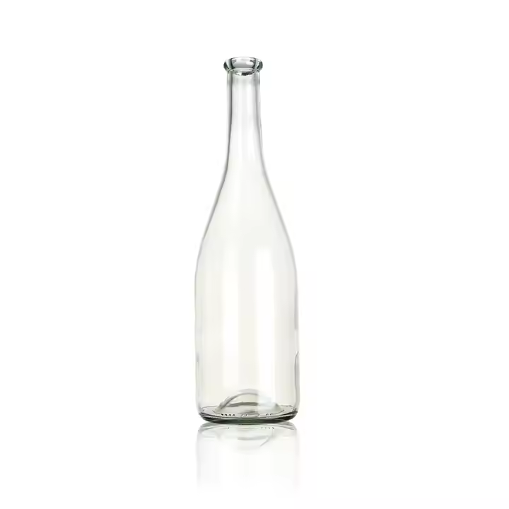 Wholesale 750ml clear Glass White Wine Bottle champagne Bottles with Cork