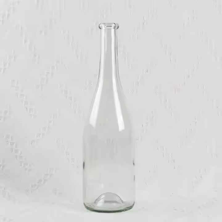 Wholesale 750ml clear Glass White Wine Bottle champagne Bottles with Cork