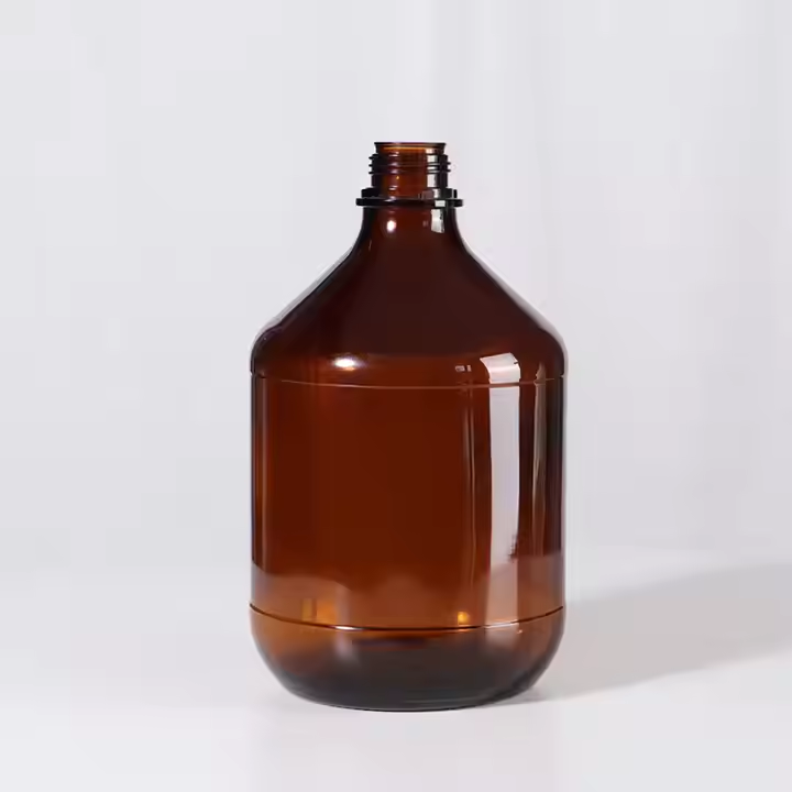 2.5L Large Capacity Empty Amber Medicine Liquid Short Chemical Glass Reagent Bottle with Anti-thief Lid