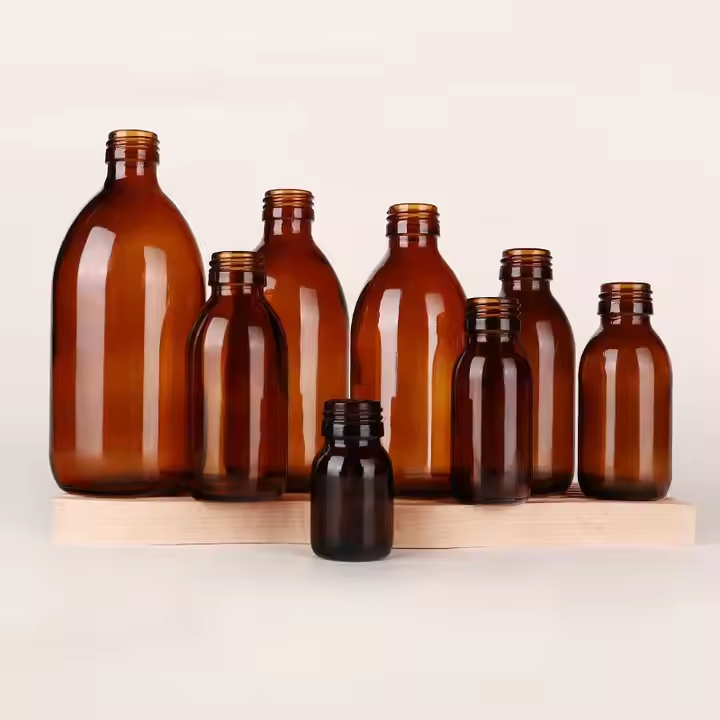 60ml 100ml 150ml 200ml 250ml 300ml 500ml 1000ml Cough Syrup Oral Liquid Amber Glass Bottle