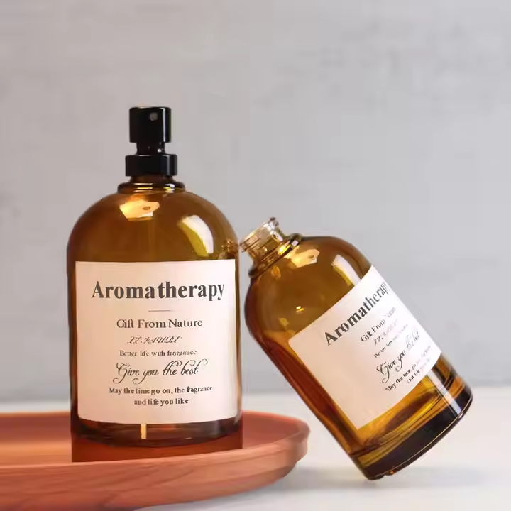 Round Brown Color 30ml 50ml 100ml Square Perfume Spray Bottle with Pump Sealer Lid