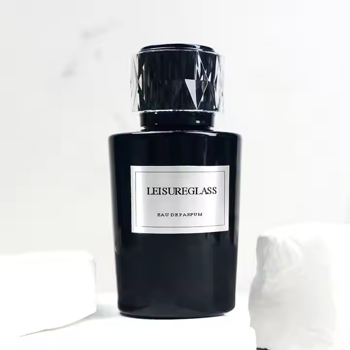 80ML Round Black Perfume Spray Bottle with Pump Spreayer Lid for Sealing and Storage