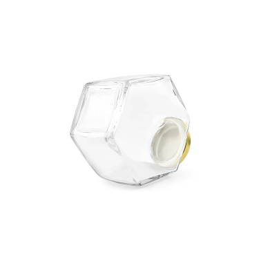 100ml 180ml 280ml 380ml Small Flat Hexagonal Shape Food Storage Container Honey Jam Glass Jar with Lid Suitable for Kitchen Use