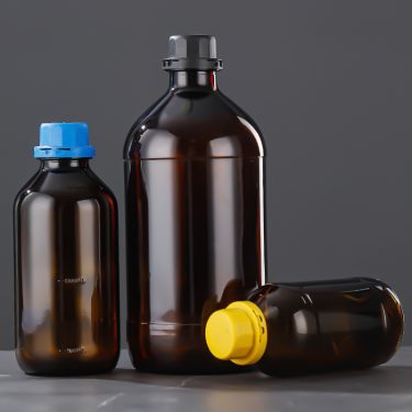 Wholesale 500ml 630ml 1L 2.5L 4L Dark Brown Chemical Reagent Glass Bottle with Plastic Inner Stopper and Screw Cap