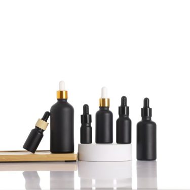 5ml 10ml 15ml 20ml 30ml 50ml 100ml Matte Black Custom Color Essential Oil Glass Bottle Light-proof Empty Dropper Glass Bottle