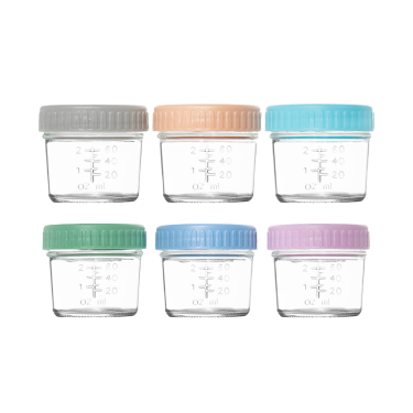 Factory Supply 120ml 4oz Glass Food Preservation and Storage Container Baby Food Glass Jar with Color Sealed Lid