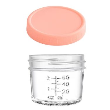 Factory Supply 120ml 4oz Glass Food Preservation and Storage Container Baby Food Glass Jar with Color Sealed Lid
