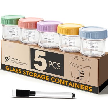 Factory Supply 120ml 4oz Glass Food Preservation and Storage Container Baby Food Glass Jar with Color Sealed Lid