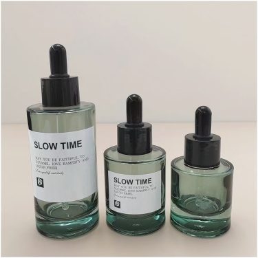 Light-proof Skin Care Essence Dark Green Glass Dropper Cosmetic Bottle 30ml 50ml 100ml Thick Bottom Essential Oil Glass Bottle