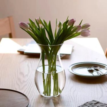 Creative Transparent Glass Vase Desktop Vase Waist-closed Shape Vase for Home Decoration