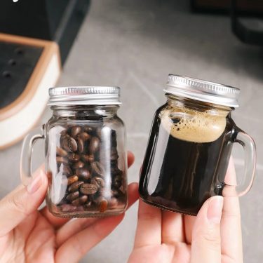 Wholesale 35ml 50ml 120ml Small Glass Mason Mug for Espresso Tequila Shot Cocktail with Handle