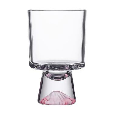 High Quality Creative Snow Mountain Bottom Transparent Round Soda Water Coffee Milk Cold Brew Tea Glass Water Cup 230ml 300ml