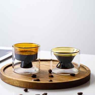 70ml 80ml 90ml High Borosilicate Double Wall Customized Color Juice Coffee Tea Glass Water Cup Wine Whisky Shot Glasses