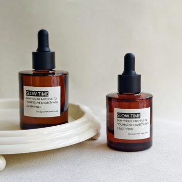 Luxury 30ml 50ml 100ml Light-proof Skin Care Essence Amber Thick Wall Essential Oil Glass Dropper Cosmetic Bottle