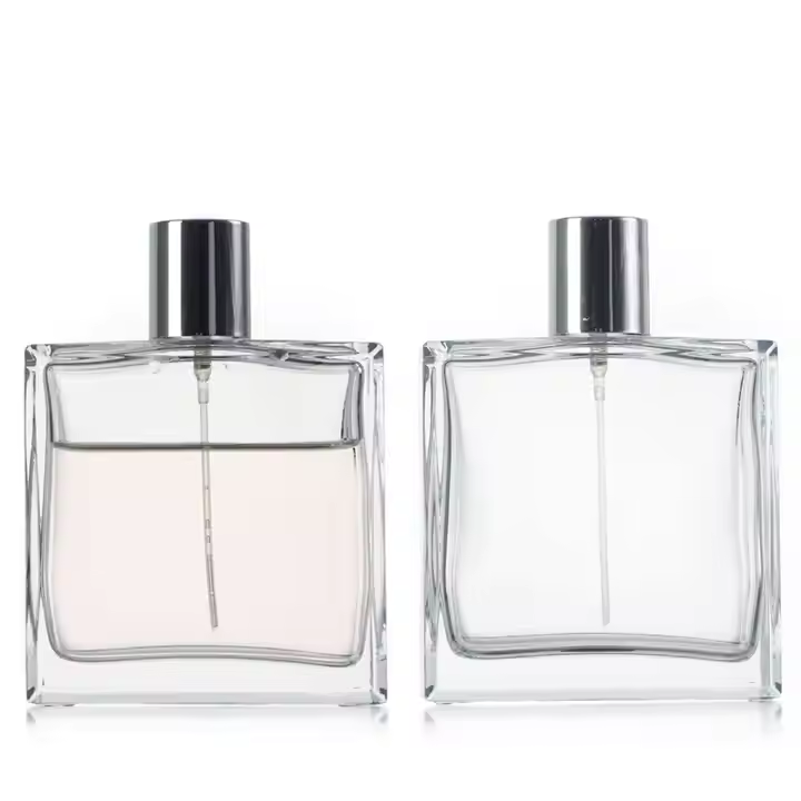 Wholesale Classic Square Shape Glass Perfume Bottle with Pump Sprayer​