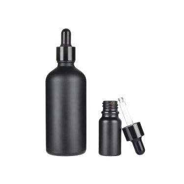 5ml 10ml 15ml 20ml 30ml 50ml 100ml Matte Black Custom Color Essential Oil Glass Bottle Light-proof Empty Dropper Glass Bottle