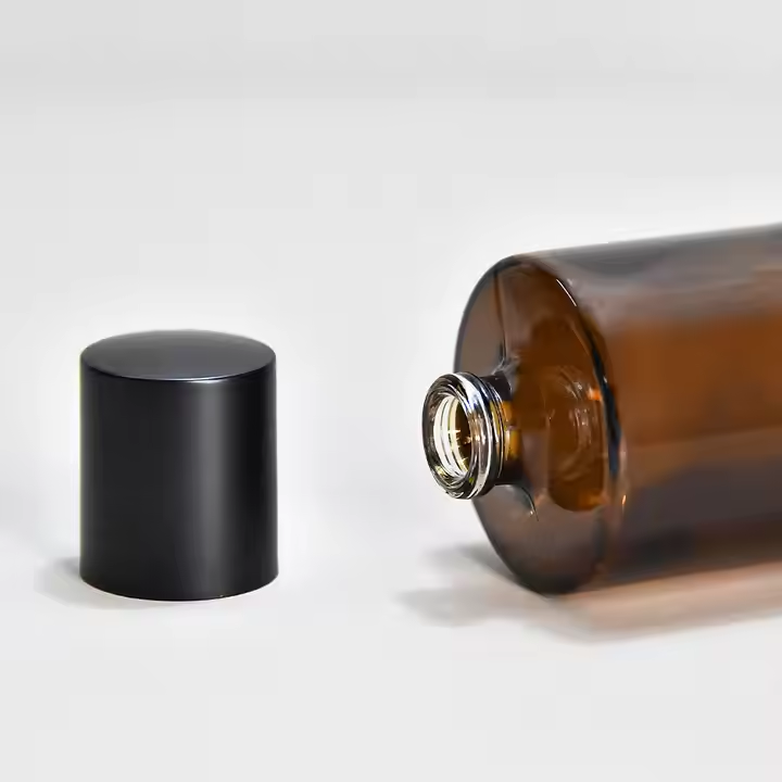 In Stock 100ml Glass Perfume Bottle Thick Empty Amber Brown Screen Printing Black Spray Cosmetic Packaging