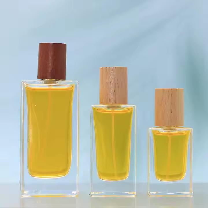 Factory Direct Supply 30ml 50ml 100ml Decorative Empty Glass Perfume Bottles With Wooden Cover